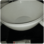 Tempered glass salad bowl white
