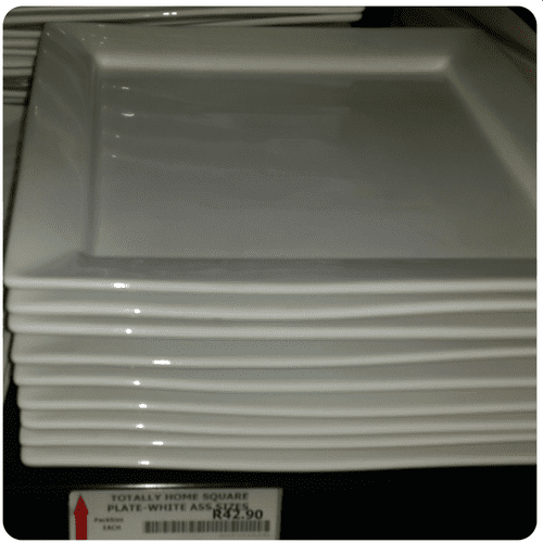 Square plate white