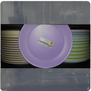 H.L. round dessert plate Ass. Colours